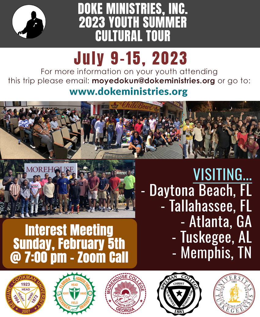 HBCU Summer Trip 2023 Doke Ministries, Inc.